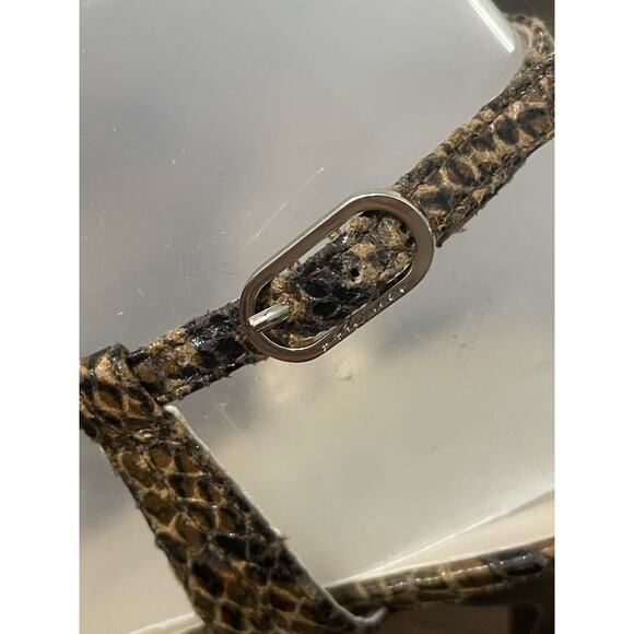 Etienne Aigner Snake Ankle Strap heel Peep Toe Size 8.5 - Picture 10 of 13